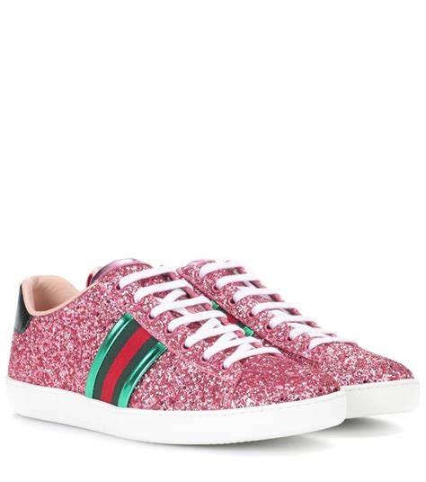 gucci red glitter sneakers|Gucci glitter sneakers with studs.